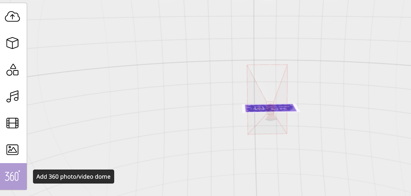 Add 360 content by clicking the 360 button