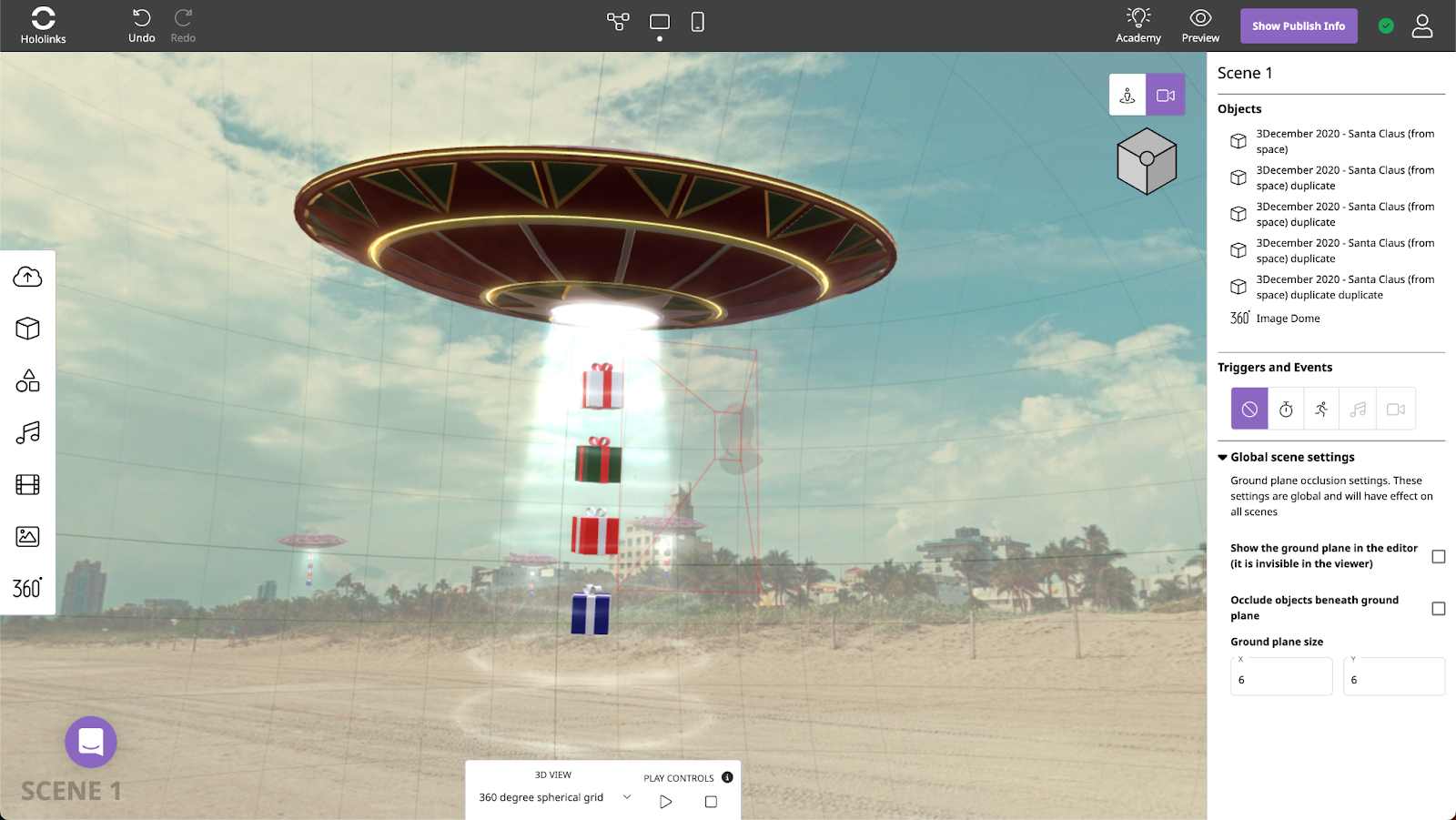 View your content on the immersive background